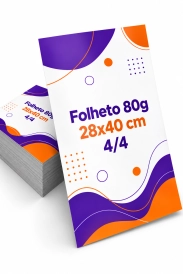 Folheto 80g  28x40 cm  4/4