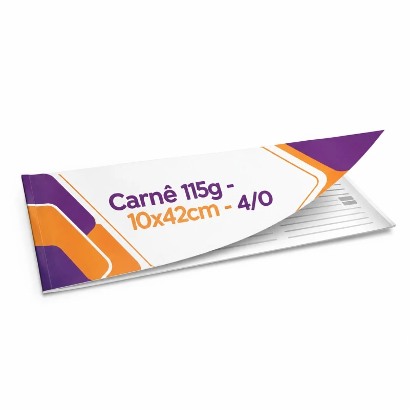 Capa de Carnê 115g - 10x42cm - 4/0