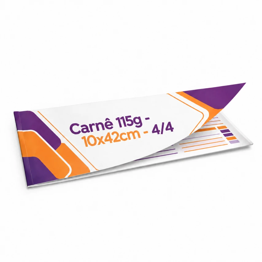 Capa de Carnê 115g - 10x42cm - 4/4